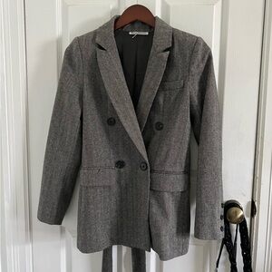 Gray Double-Breasted Women's Blazer